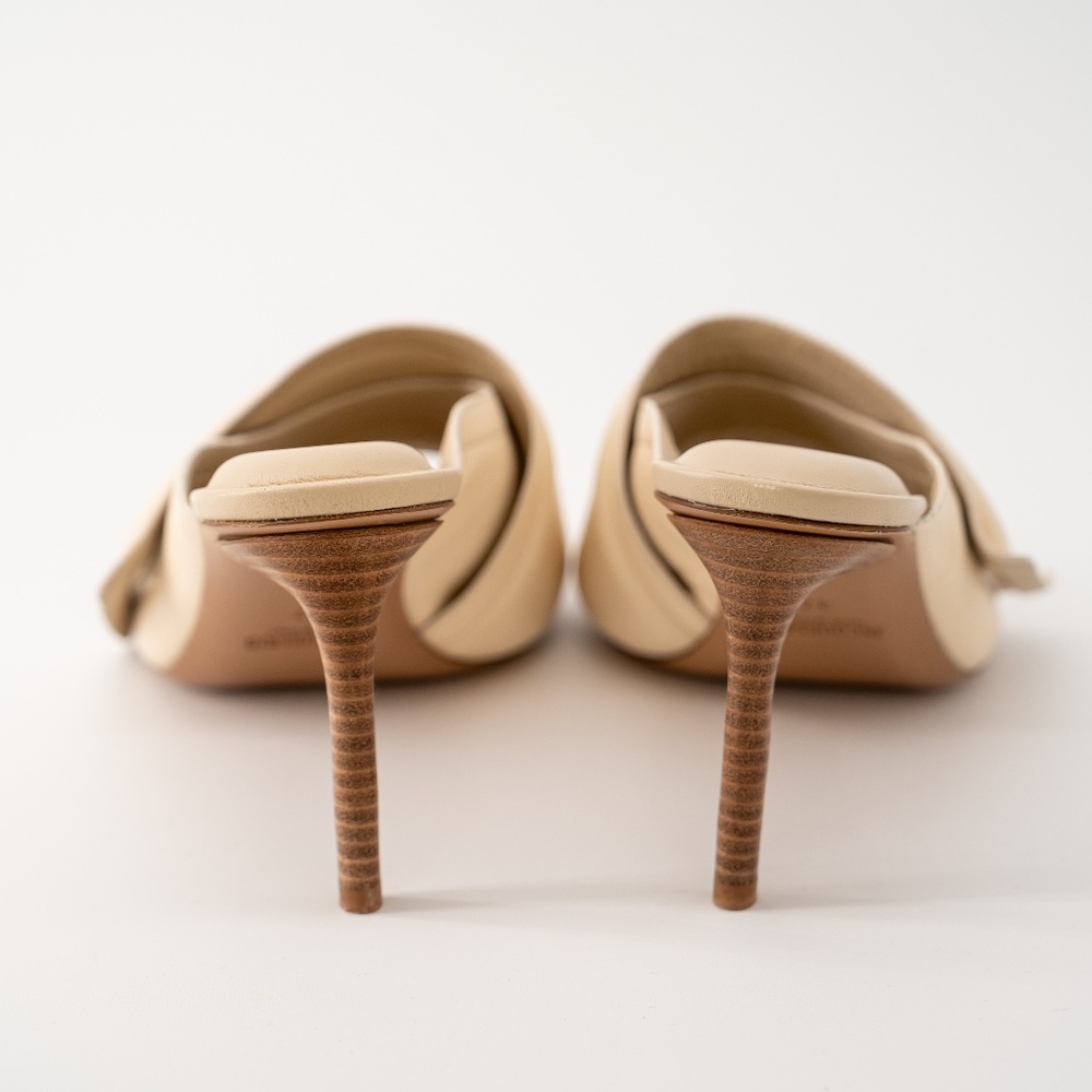 size 37 7US - Jacquemus Leather Les Mules Padded Leather Cream Heels - Picture 4 of 8